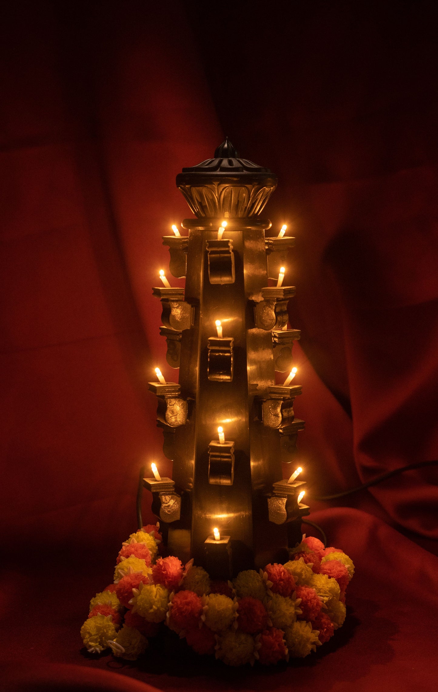Pair of Deepmala Taper Stambhs with 21 Diyas | Ideal for Tabletop Decor