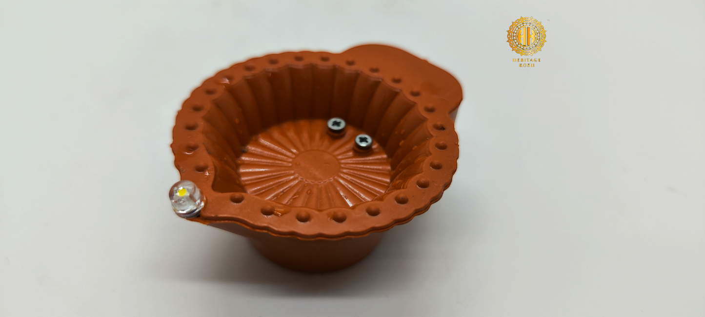 Made in India: Water Sensor LED Diyas - Pack of 12 Battery-Operated E-Diyas with Extra 36 Batteries, Warm Orange Ambient Lights for Home Decor