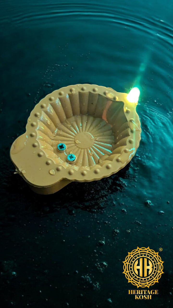 Made in India: Water Sensor LED Diyas - Pack of 12 Battery-Operated E-Diyas with Extra 36 Batteries, Warm Orange Ambient Lights for Home Decor