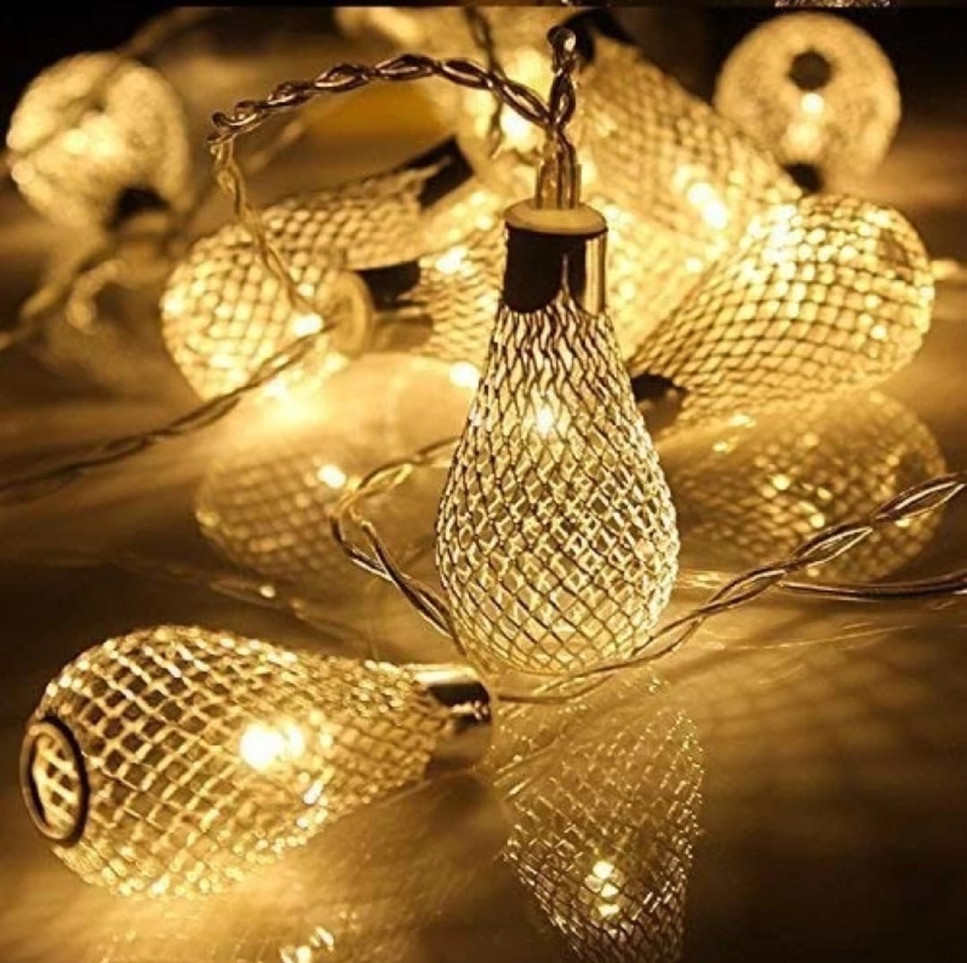 Heritage Kosh 4-Meter Decorative Metal Spring LED String Lights | Water-Resistant Indoor & Outdoor Lights | Ideal for Home Décor, Festivals, Parties & More