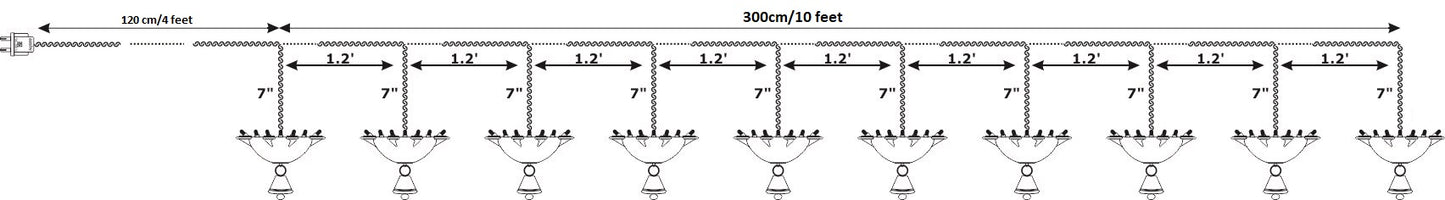 5 Horizontal Diyas