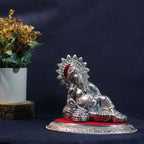 Reclining Ganesha Idol – Silver Finish — view 2