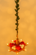 Handcrafted Rose Pearl Hanging Diya made in India – HeritageKosh