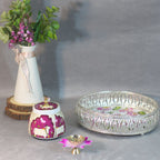 Iron Jali Basket with Meenakari Bowl and Diya