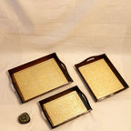 Brass Finish Tray – Set of 3 — view 2