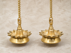 Brass Sunray Hanging Diyas – Set of 2