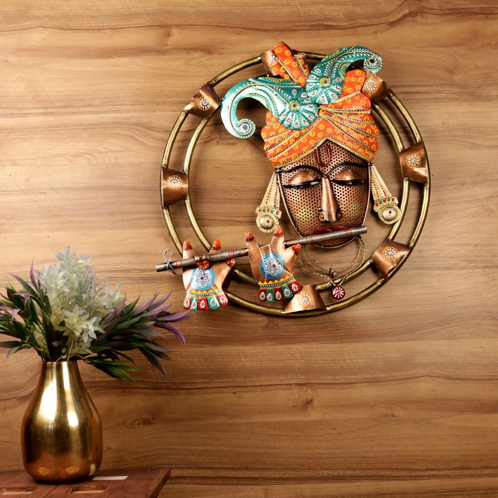 Painted Krishna Wall Ring – 18 inch — view 3