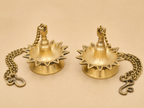 Brass Sunray Hanging Diyas – Set of 2