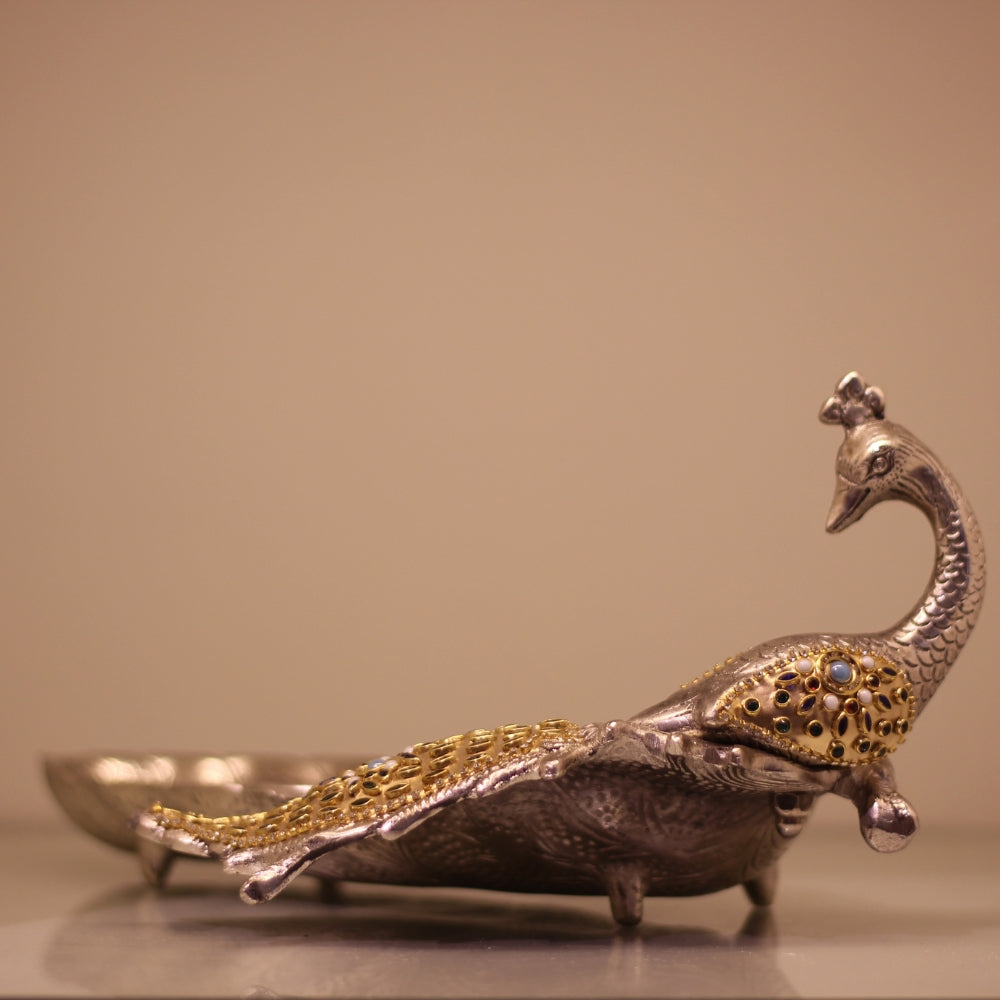 Peacock Plate – Gold Finish