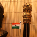 Wooden Ashok Pillar with Flag – 10 inch — view 2