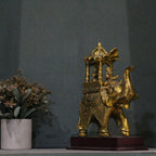 Ambabari Elephant on Wooden Base – Gold Finish — view 7