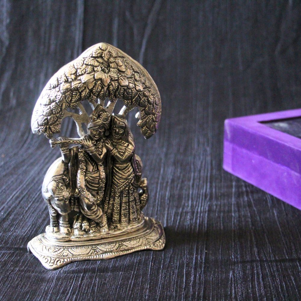 Radha Krishna Under Tree Idol – 8 inch — view 7