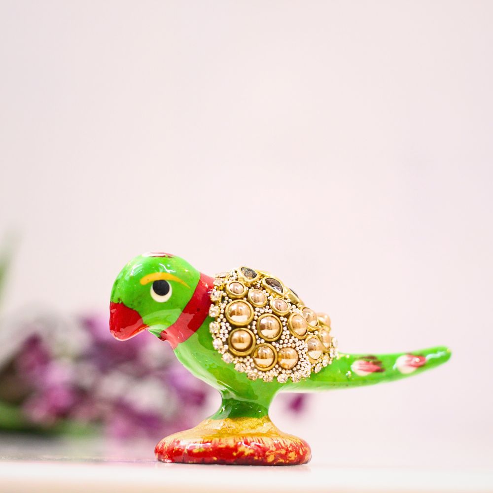 Stone-Studded Parrot Figurine – 1 inch — view 5