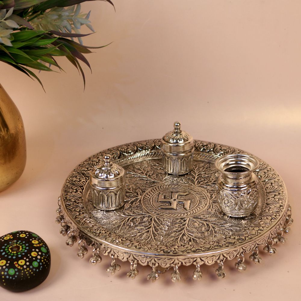 German Silver Pooja Plate — view 2