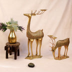 Painted Deer Candle Stand – Set of 2 — view 3