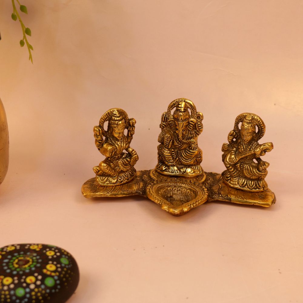 Laxmi Ganesh Saraswati Deepak — view 2