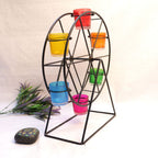 Ferris Wheel Tealight Stand with Coloured Glass — view 2