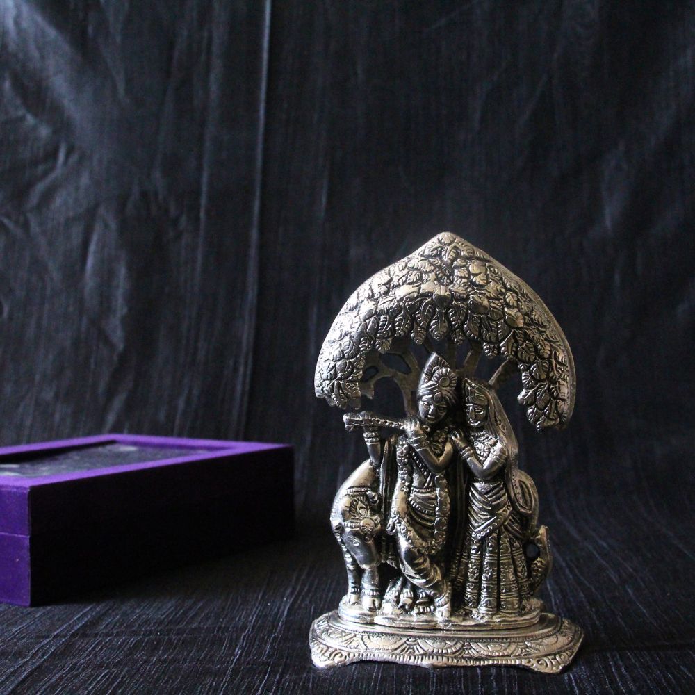 Radha Krishna Under Tree Idol – 8 inch — view 3