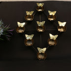 Butterfly Wall Tealight Holder – 9 Way — Antique gold with pale butterfly detailing
