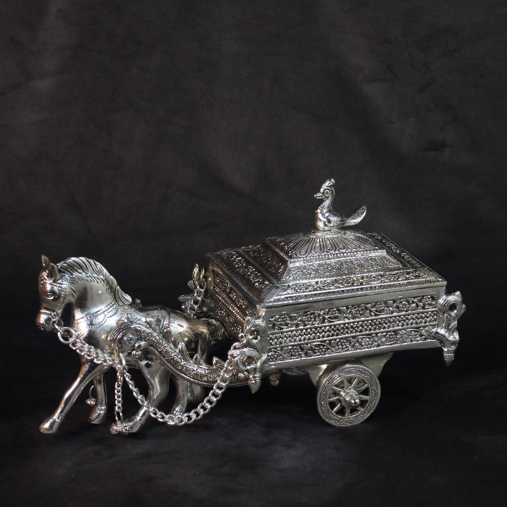 Silver-Finish Horse Cart Showpiece — view 6