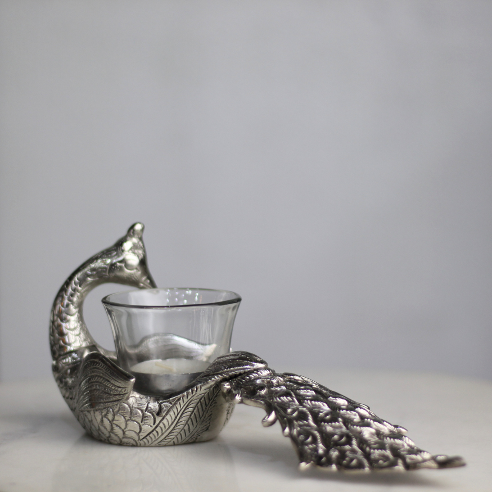 Peacock Tealight Holders – Set of 2