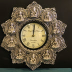 Ashtalaxmi Wall Clock – Silver Finish