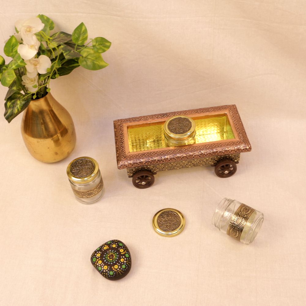 Three Jar Trolley – Copper Oxidised — view 2