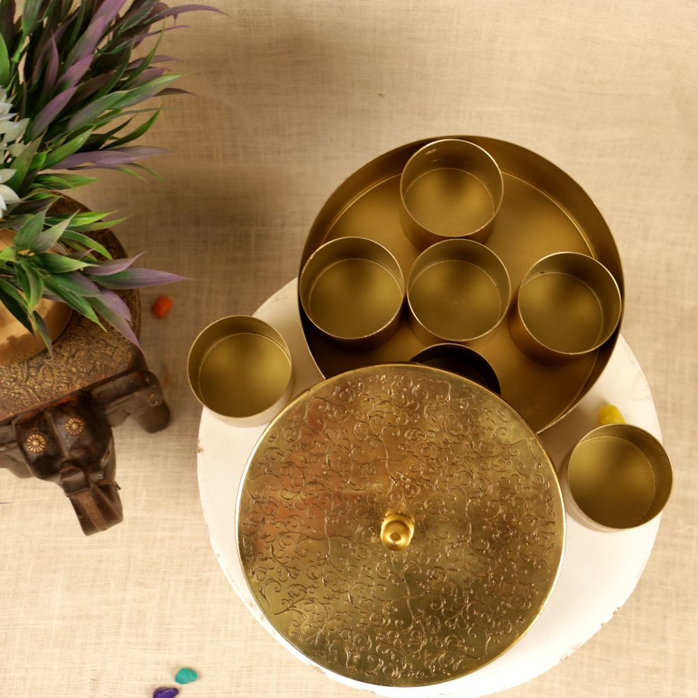 Brass Finish Masala Box — view 3