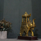 Ambabari Elephant on Wooden Base – Gold Finish — view 6