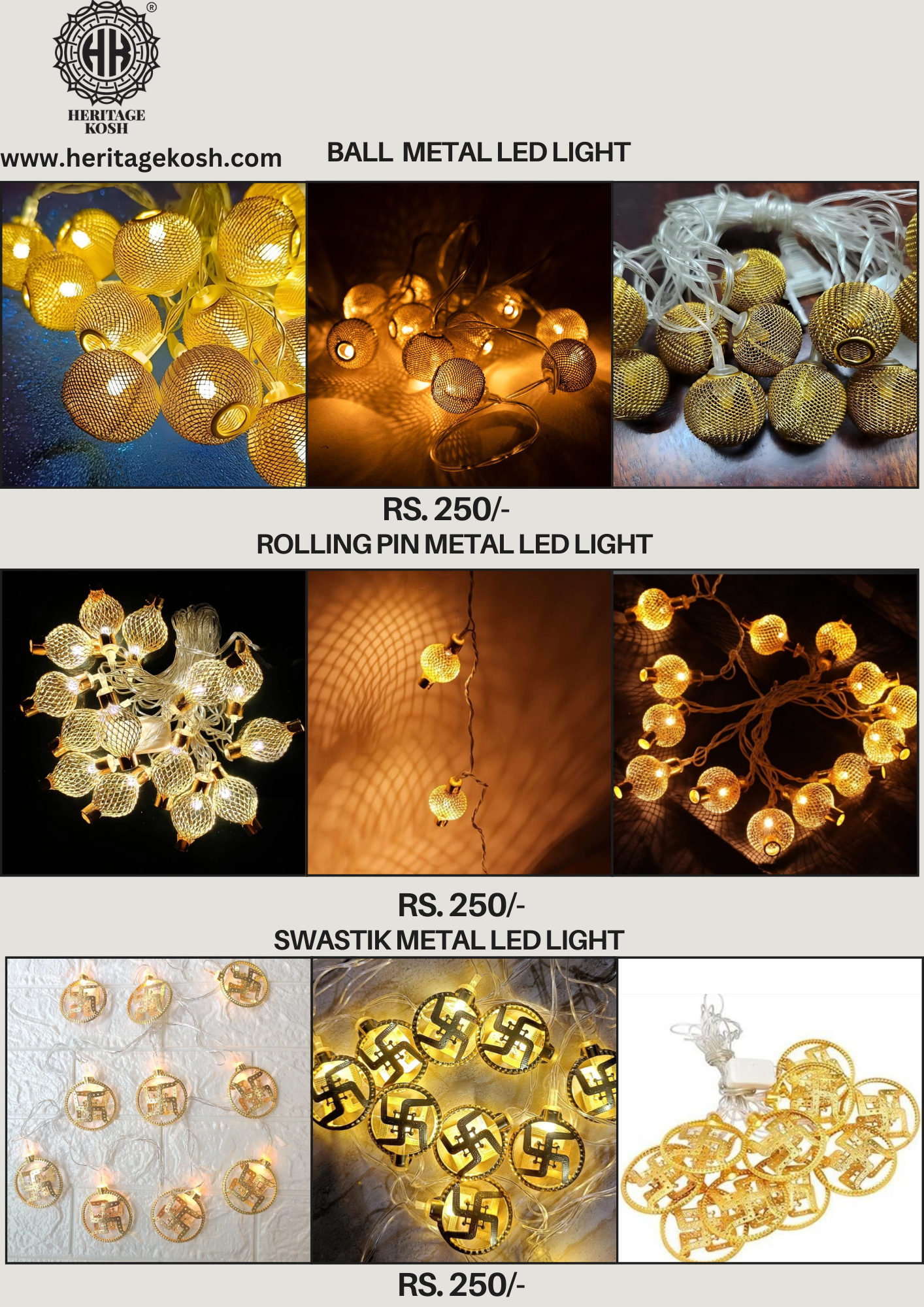 Heritage Kosh 4-Meter Decorative Metal Spring LED String Lights | Water-Resistant Indoor & Outdoor Lights | Ideal for Home Décor, Festivals, Parties & More