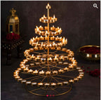 108 Tealight Spiral Stand — Antique gold tone