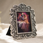 Radha Krishna Photo Frame – Silver Finish, Boxed