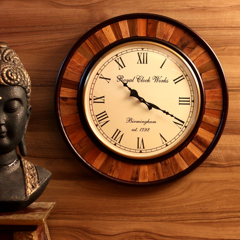 Wooden Strip Wall Clock – 18 inch — view 3