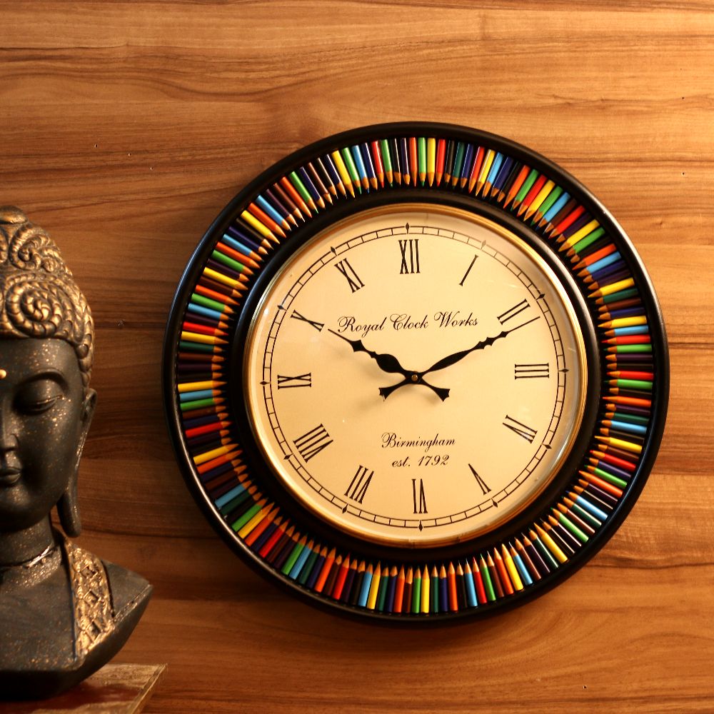 Multicolour Pencil Wall Clock – 18 inch — view 3
