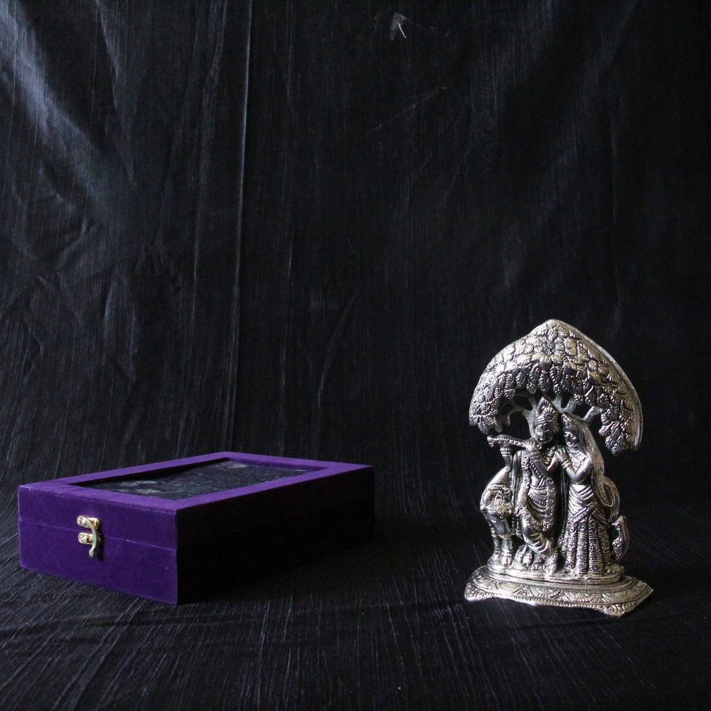 Radha Krishna Under Tree Idol – 8 inch — view 4