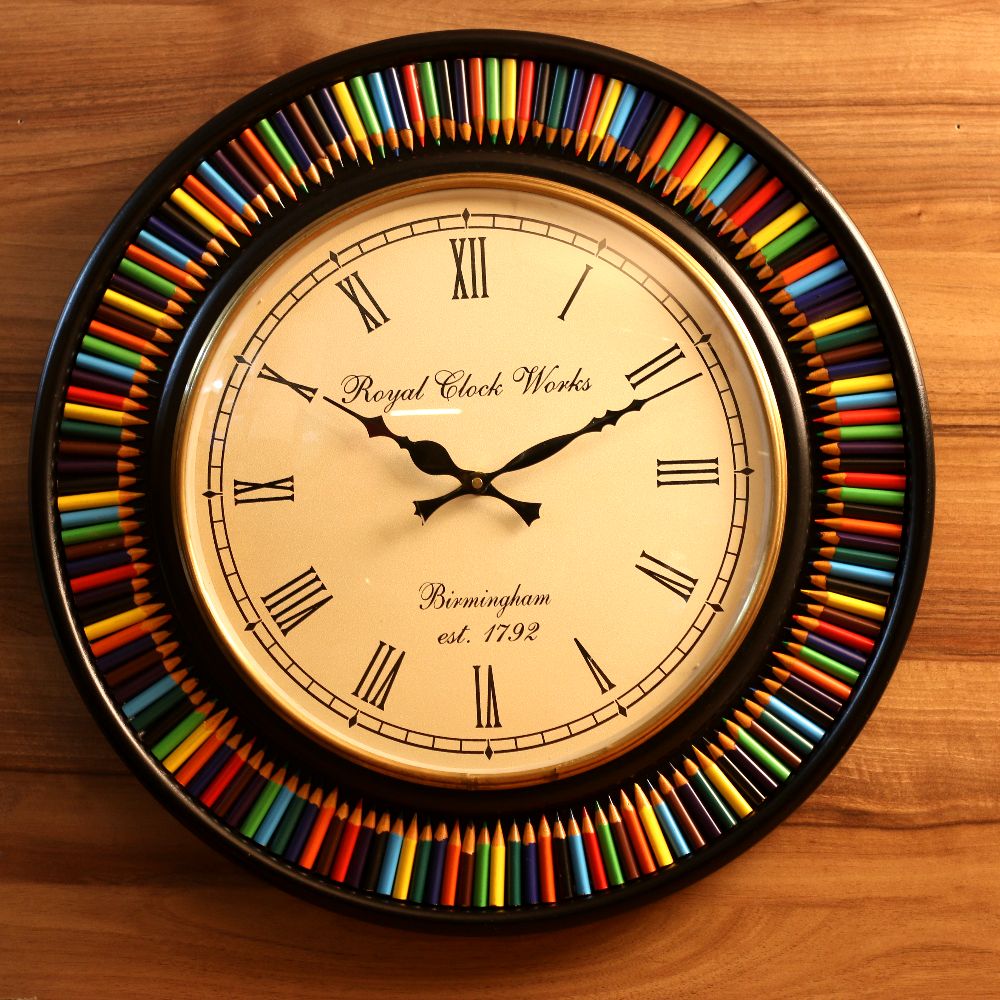 Multicolour Pencil Wall Clock – 18 inch — view 4