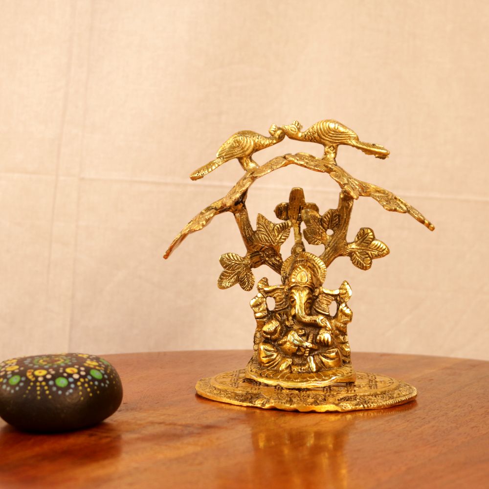 Oxidised Ganesh Tree — Oxidised silver-grey metal