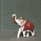 White Meenakari Jewelled Elephant – 4 inch — view 4