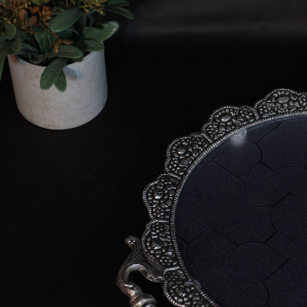 Oval Serving Tray with Peacock Handles – 11 inch — view 3