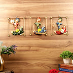 Sitting Musicians Wall Frame – Set of 3 — Antique gold frames with hand-painted figures