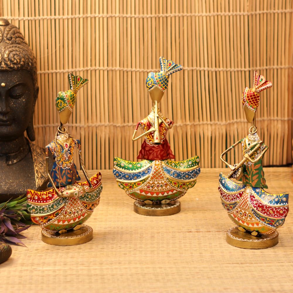 Painted Musician Figurines – Set of 3, 13 inch — view 4