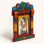Painted Wooden Jharokha Wall Hanging – 27 inch