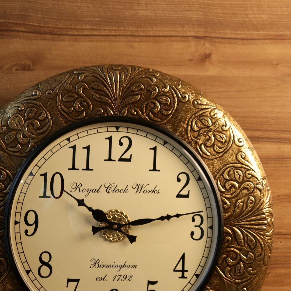 Ornate Brass-Rim Wall Clock – 18 inch — view 3