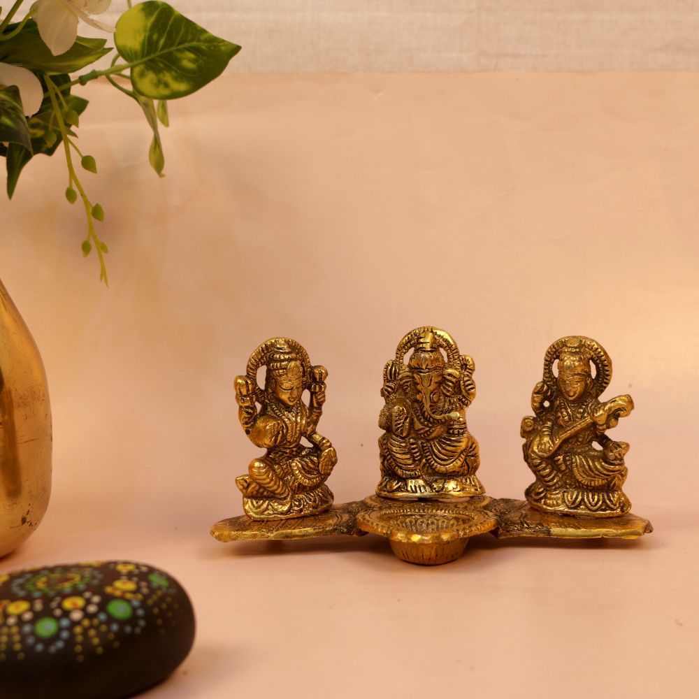 Laxmi Ganesh Saraswati Deepak — view 3