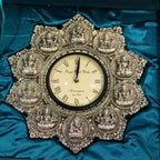 Ashtalaxmi Wall Clock – Silver Finish