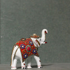 White Meenakari Jewelled Elephant – 4 inch — view 7