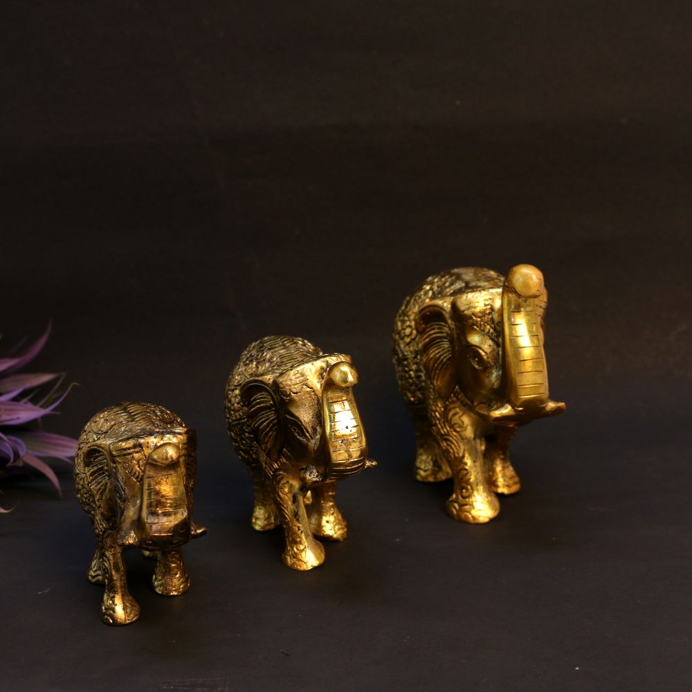 Walking Elephant Figurines – Set of 3 — view 2