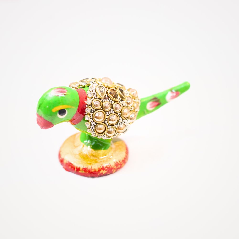 Stone-Studded Parrot Figurine – 1 inch — view 2