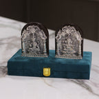 Laxmi Ganesh Hanging Plaques – Silver Finish, Boxed