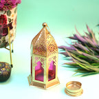 Moroccan Lantern with Coloured Glass – 6 inch — view 3
